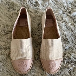 Light tan and pink Tory Burch Espadrilles size 6.5